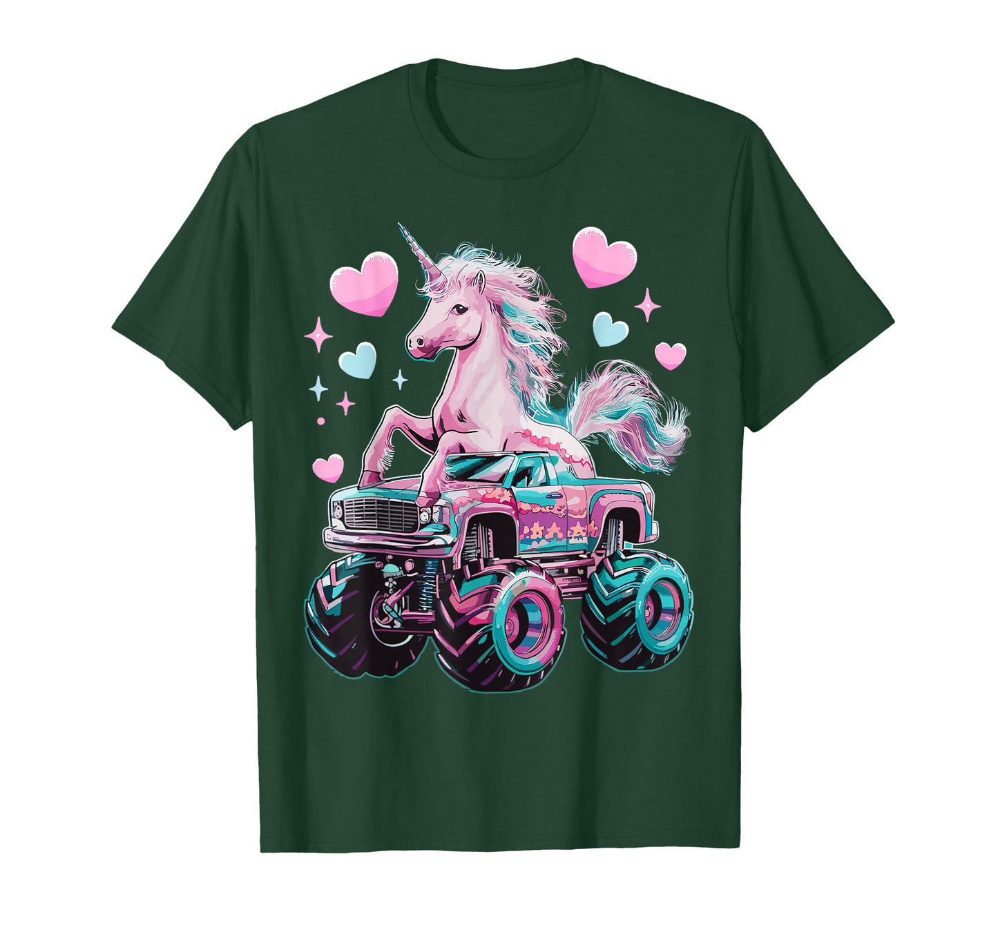 Monster Truck Unicorn Girl Birthday Party Monster Truck T-Shirt