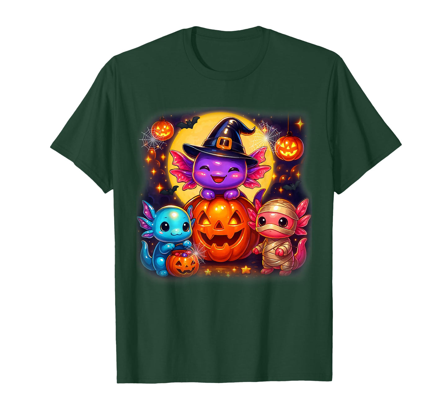Cute Axolotl Jack O Lantern Halloween Costumes Boys Girls T-Shirt