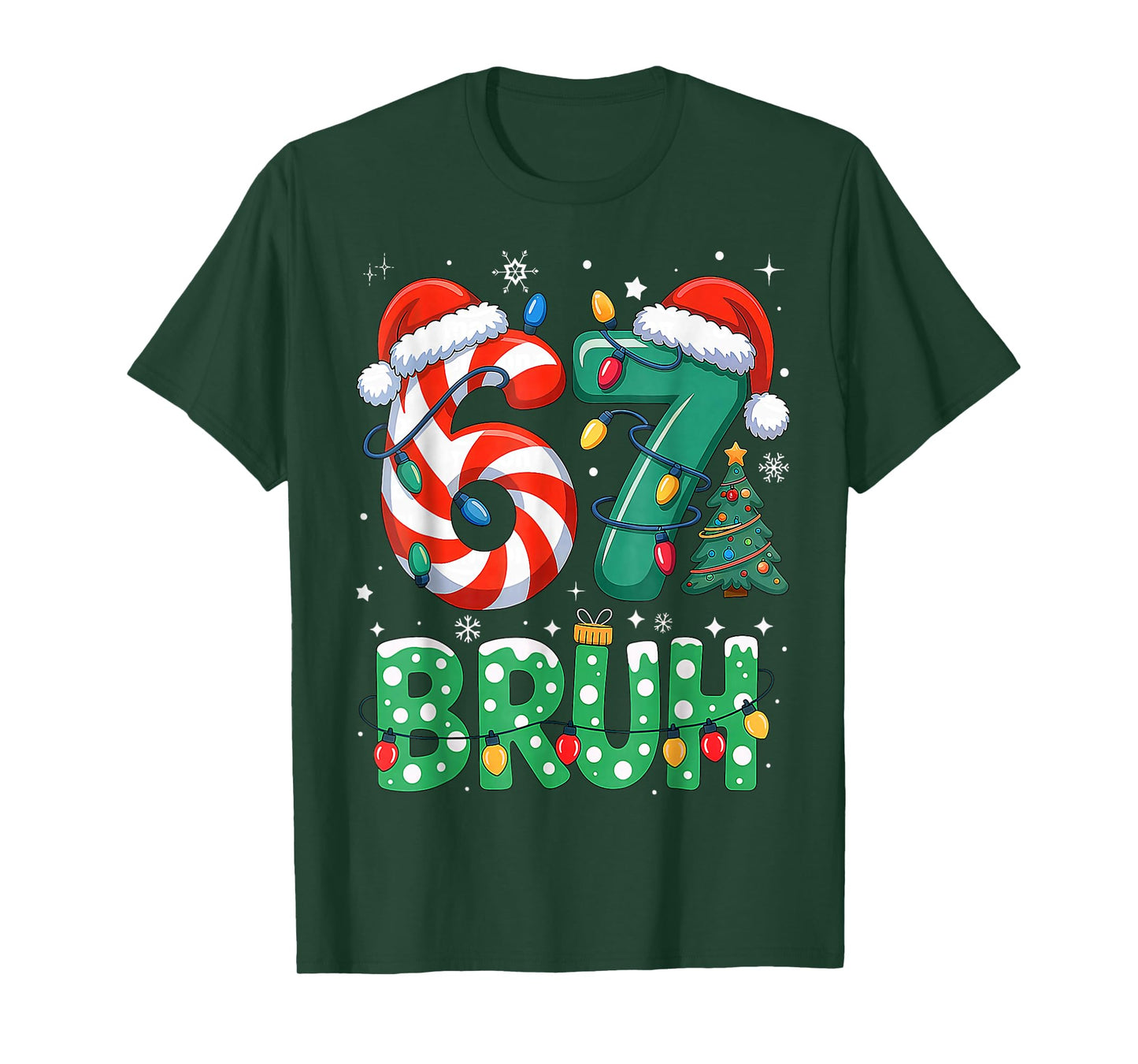 67 Six Seven Bruh Funny Christmas 6 7 Meme Men Women Kids T-Shirt