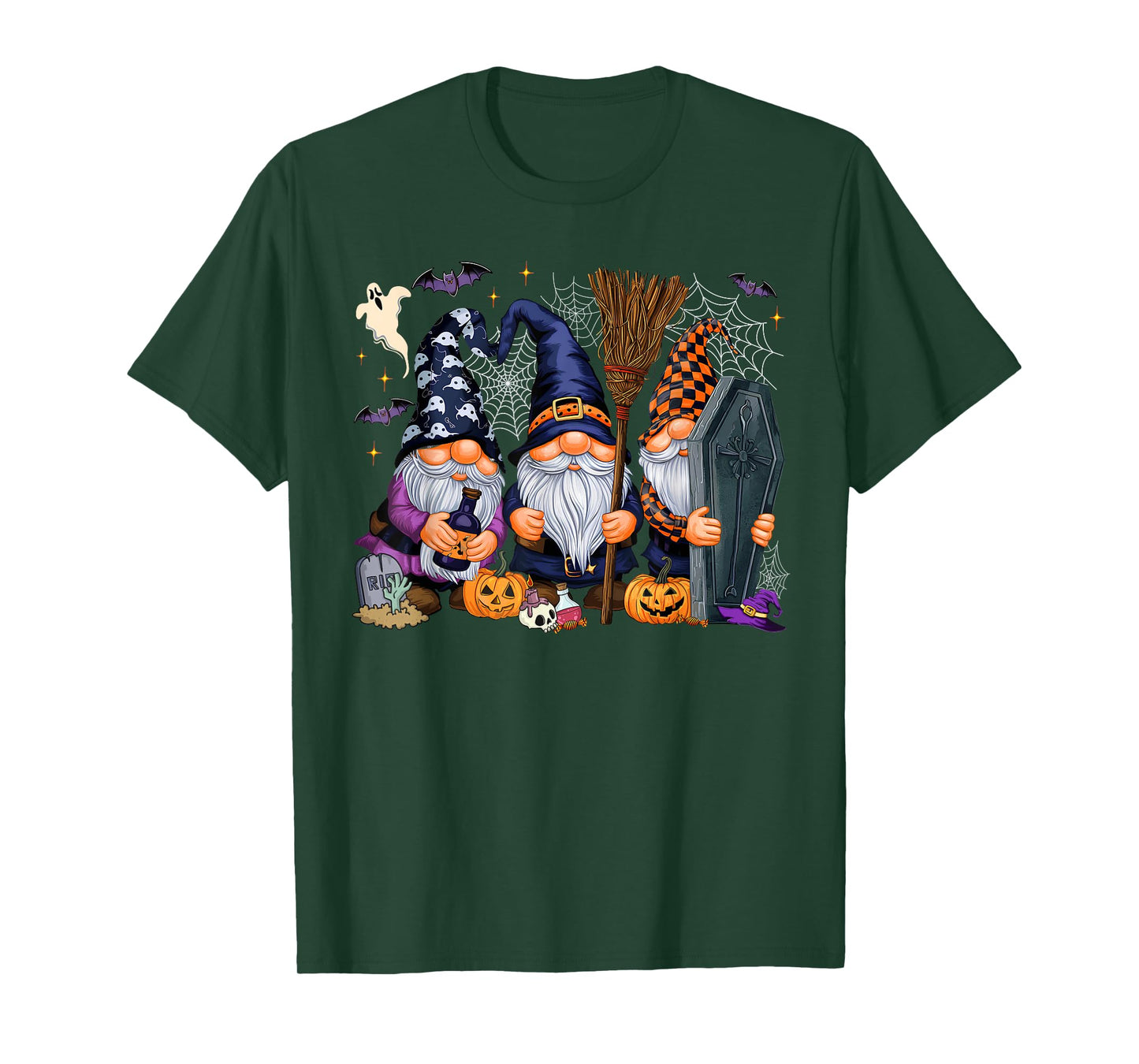 Gnome Witch Halloween Pumpkin Autumn Fall Holiday 2024 T-Shirt