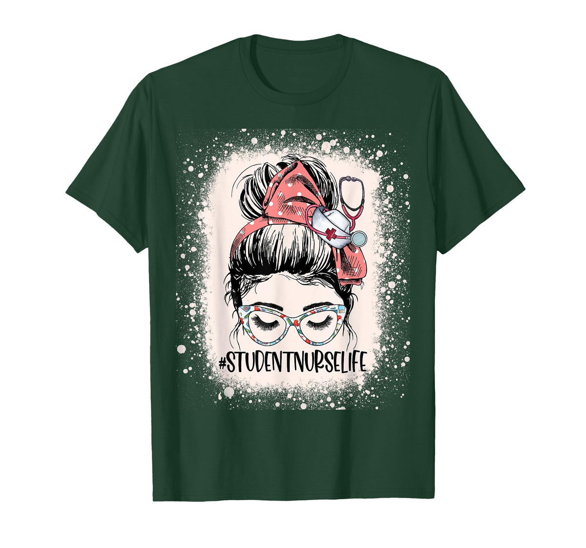 Funny Messy Bun School Student Nurse Life Future Nurse T-Shirt
