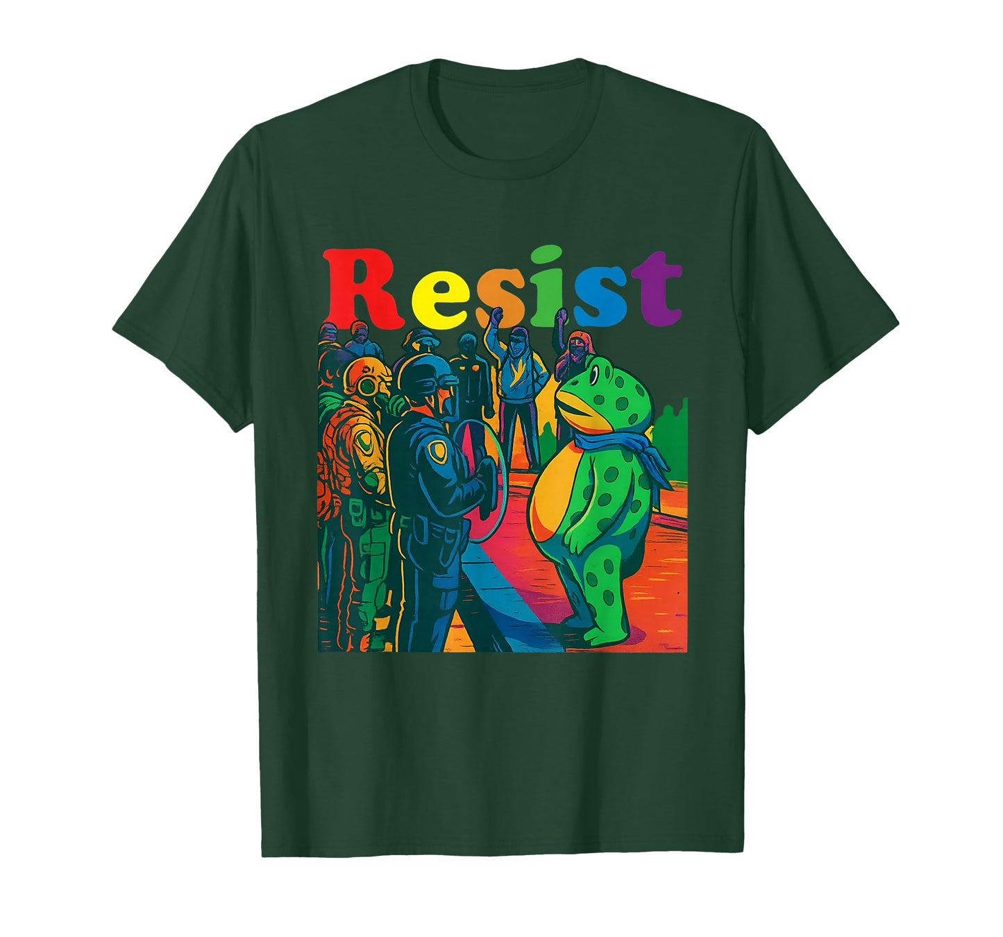 Frogs Resist Portland Frog Protest Vintage Activist Freedom T-Shirt