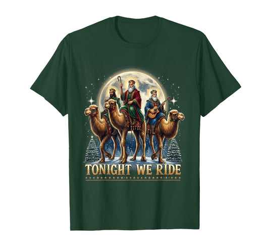 Tonight We re Ride Christmas 3 Wise Men Xmas Jesus Camel T-Shirt