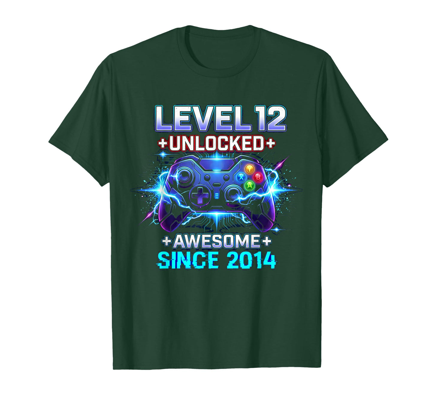 Level 12 Unlocked Awesome Since 2014 12th Birthday Boy Gamer T-Shirt