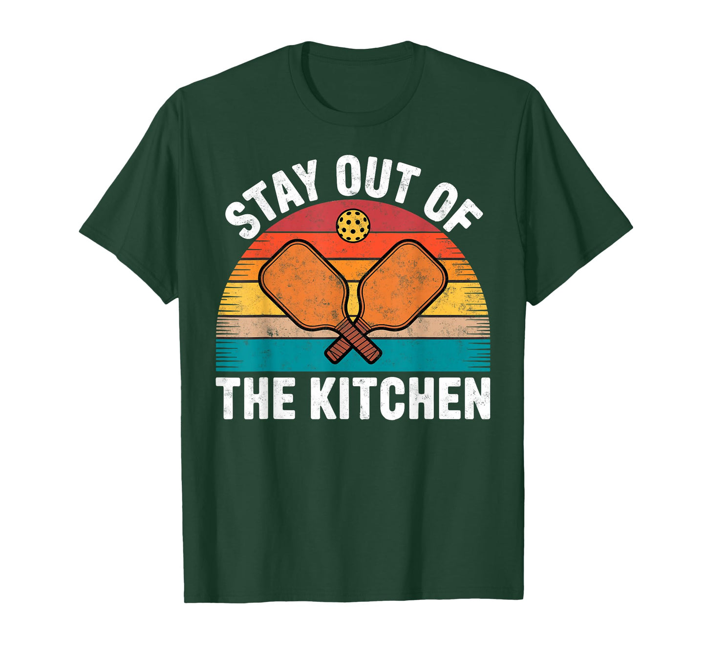 Vintage Stay Out of The Kitchen Pickleball Joke Squad Court T-Shirt