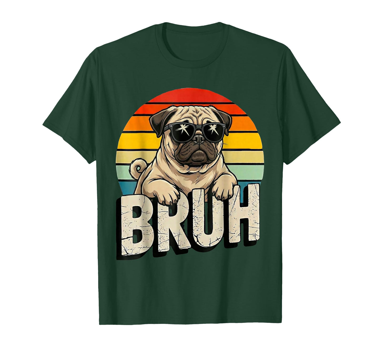 Pug says BruhAdorable Dog Funny Humor Fashion Meme Lover T-Shirt