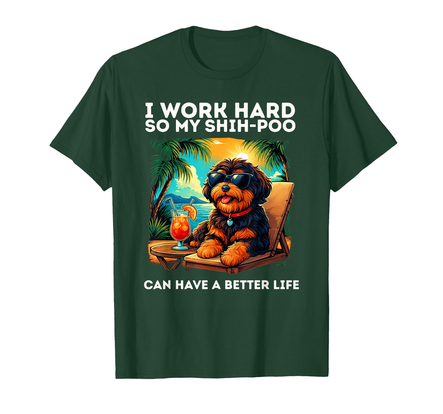 Shih Poo Lover Design Funny Shih Poo Dog T-Shirt