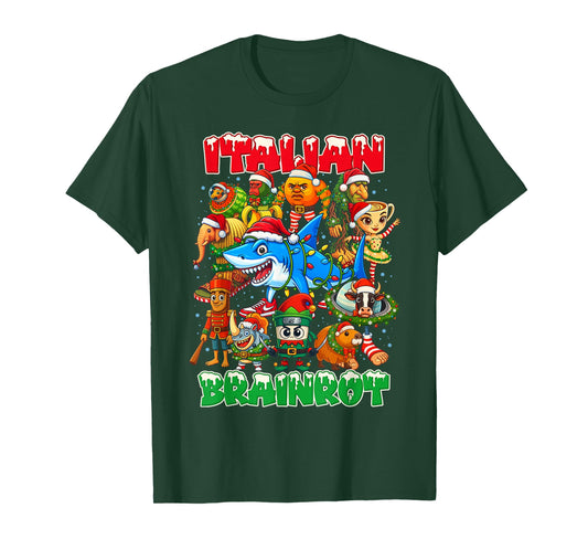 Funny Christmas Italian Brain Rot Italian Brainrot Boy Kids T-Shirt