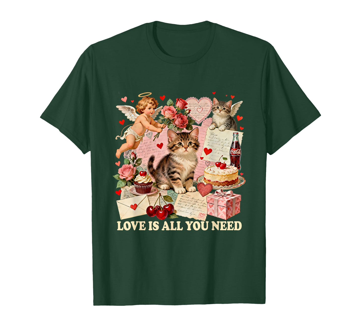 Love is All You Need Cute Valentine Cat Gift T-Shirt