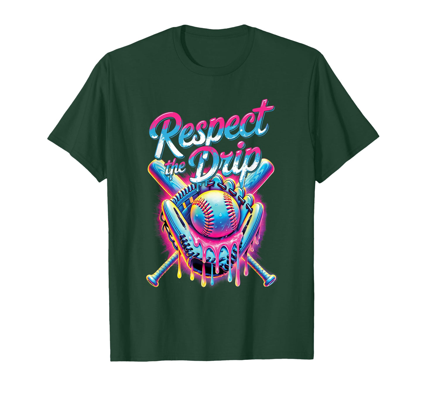 Baseball Drip Ice Cream Dripping Respect The Drip T-Shirt