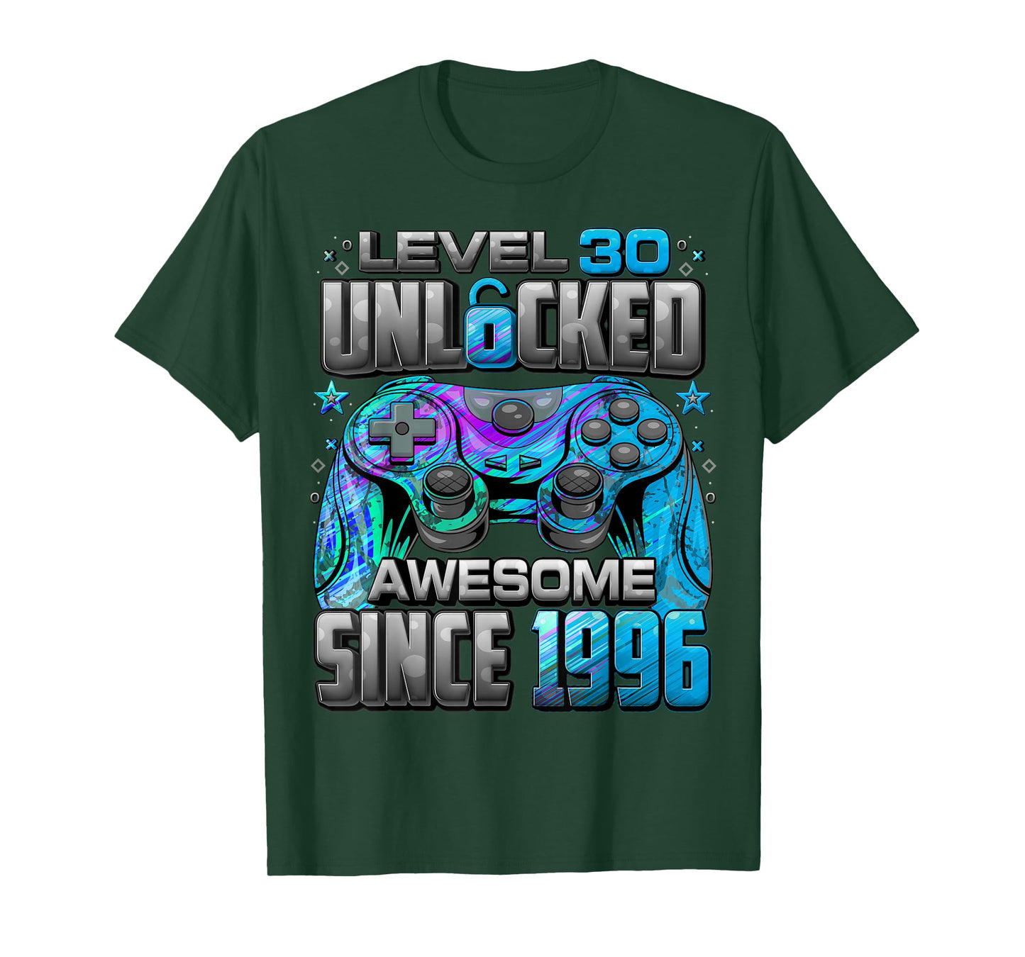Level 30 Unlocked Awesome Since 1996 30th Birthday Gaming T-Shirt