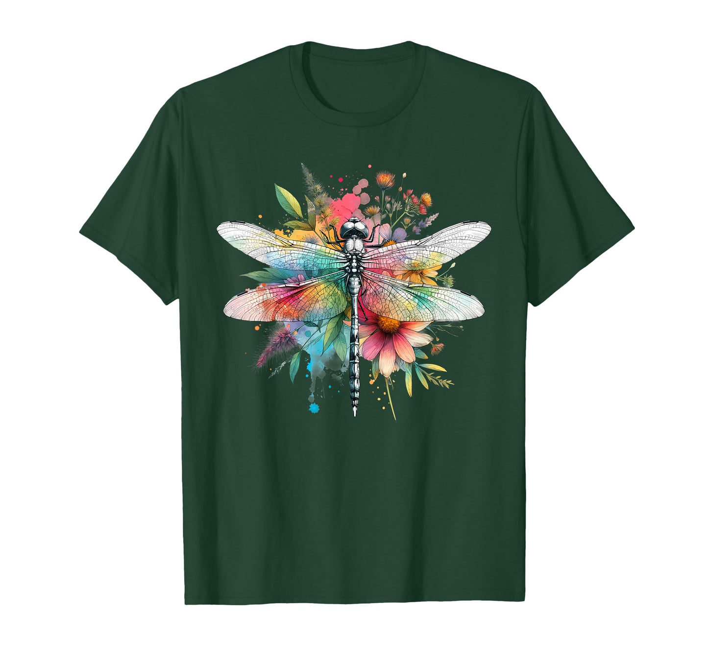 Earth Day Beautiful Dragonfly Watercolor Art Insect Lover T-Shirt