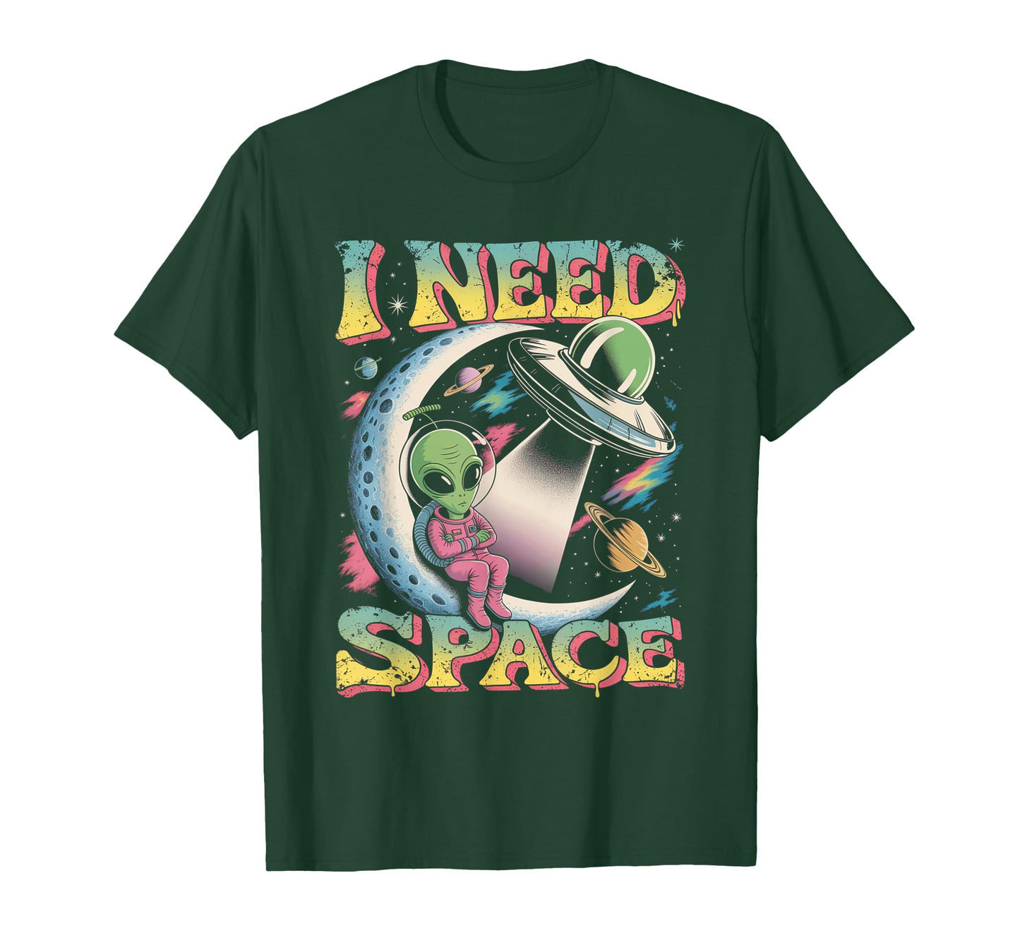 I Need Space Astronomy Alien Retro T-Shirt