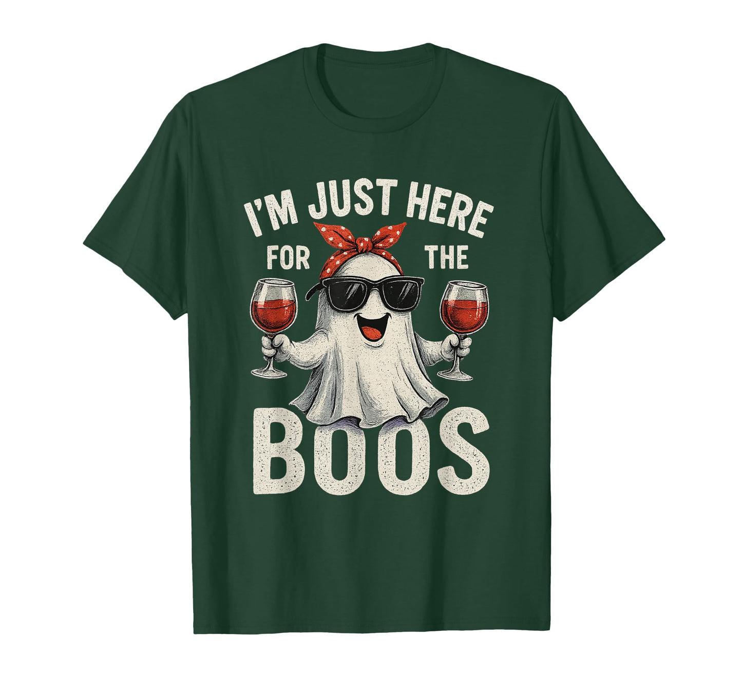 I'm Just Here for The Boos Halloween Women Ghost Cute Funny T-Shirt