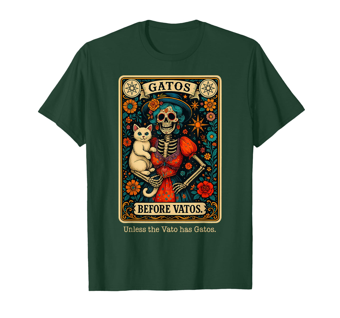 Gatos Before Vatos Unless The Vato Has Gatos Tarot Card T-Shirt