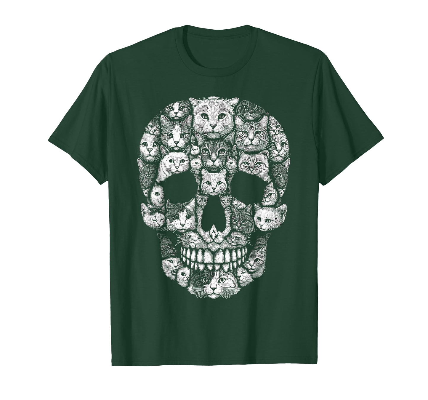 Cat Skull Kitty Skeleton Halloween Costume Cat T-Shirt for Men Women Kids