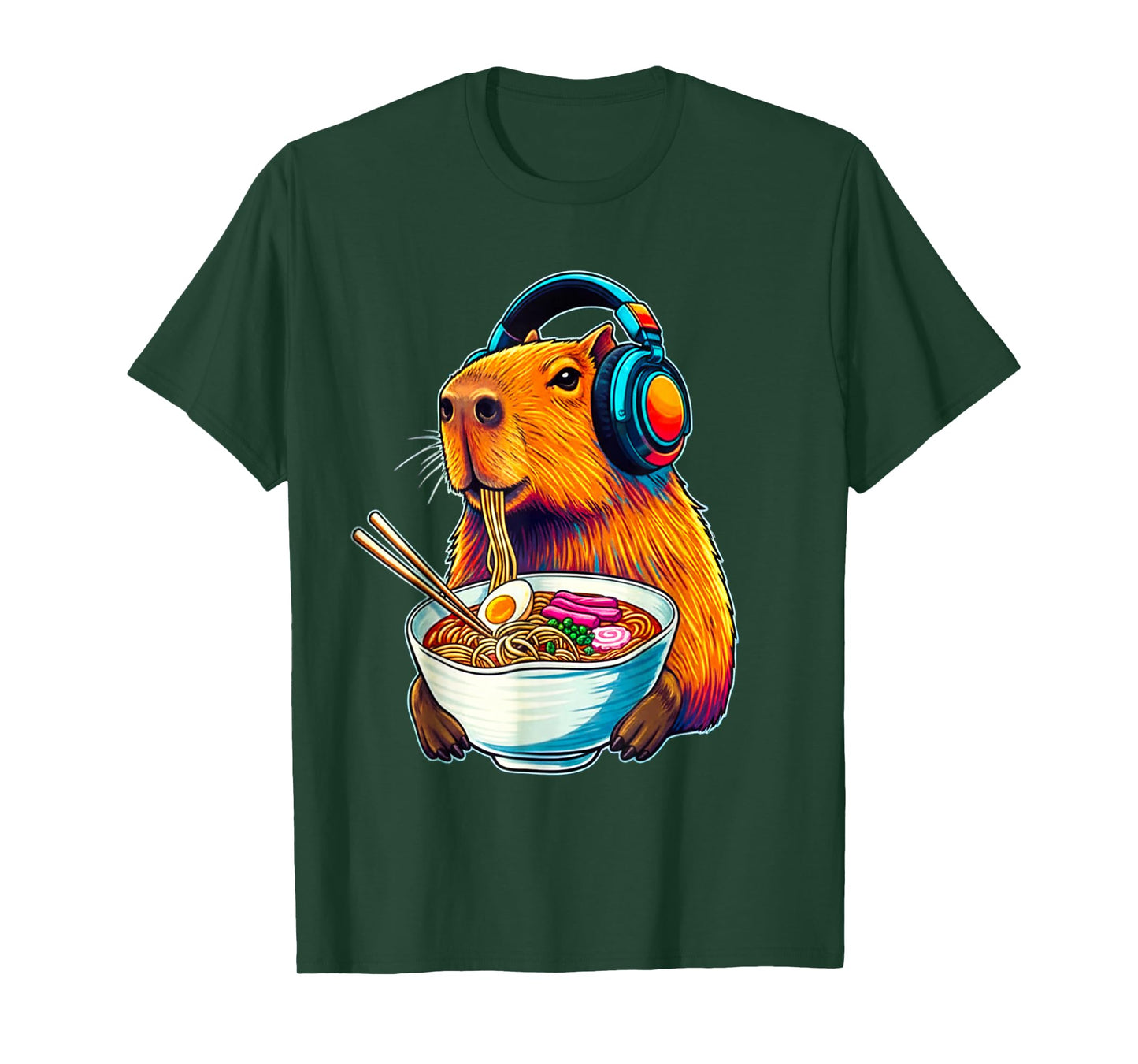 Capybara Ramen Japanese Funny Graphic Tee Kawaii Anime Gifts T-Shirt