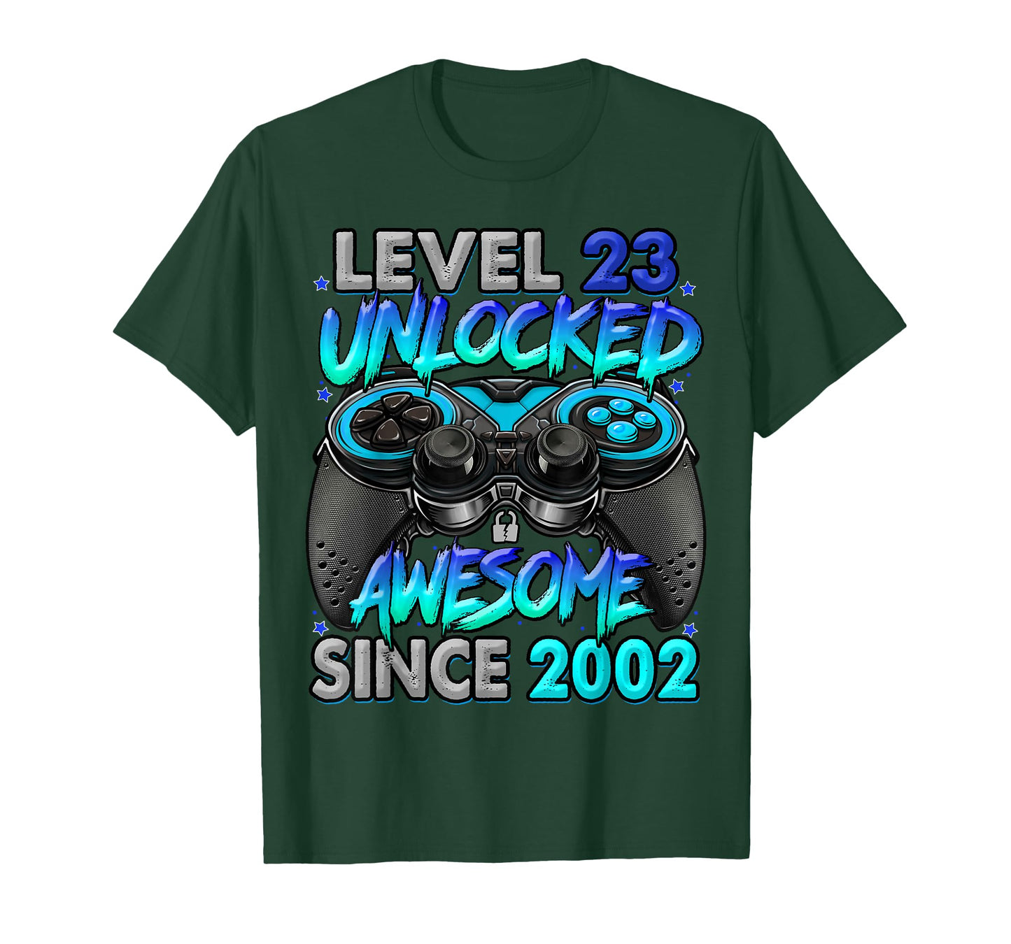 Level 23 Unlocked Awesome Since 2002 23rd Birthday Gaming T-Shirt