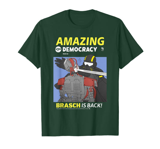 Helldivers 2 Amazing Democracy Comic Book Style Video Game T-Shirt