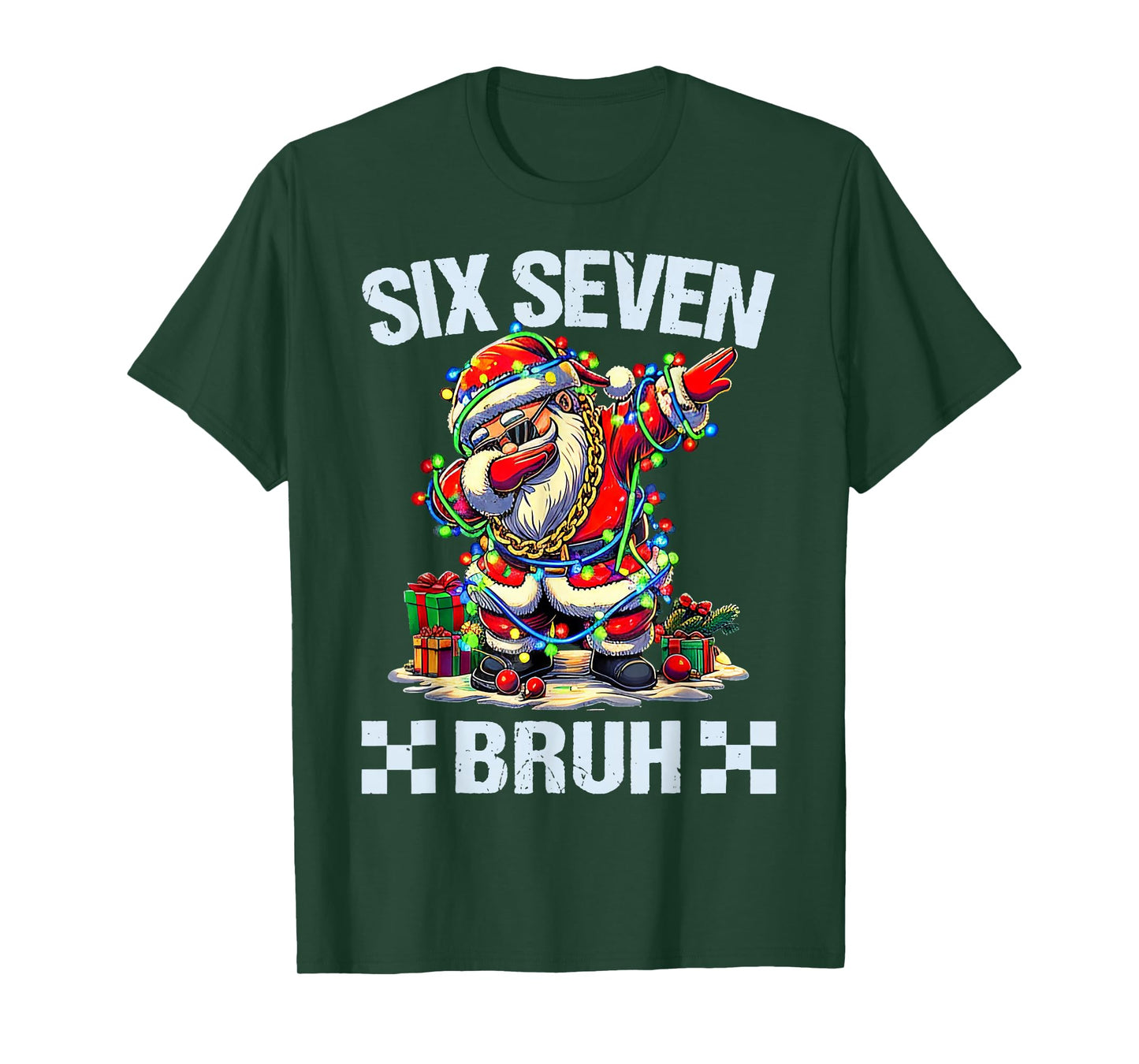Funny Dabbing Santa Six Seven Bruh Christmas 67 Meme T-Shirt