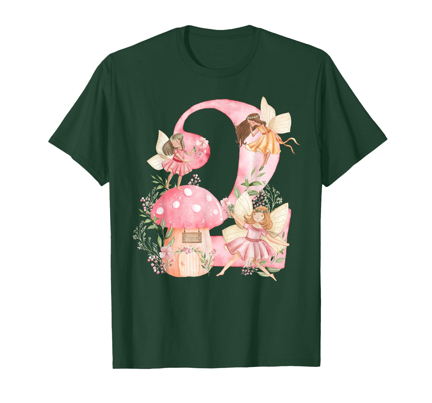 Kids Fairy 2nd Birthday Girl Party Magical Fairy Birthday T-Shirt