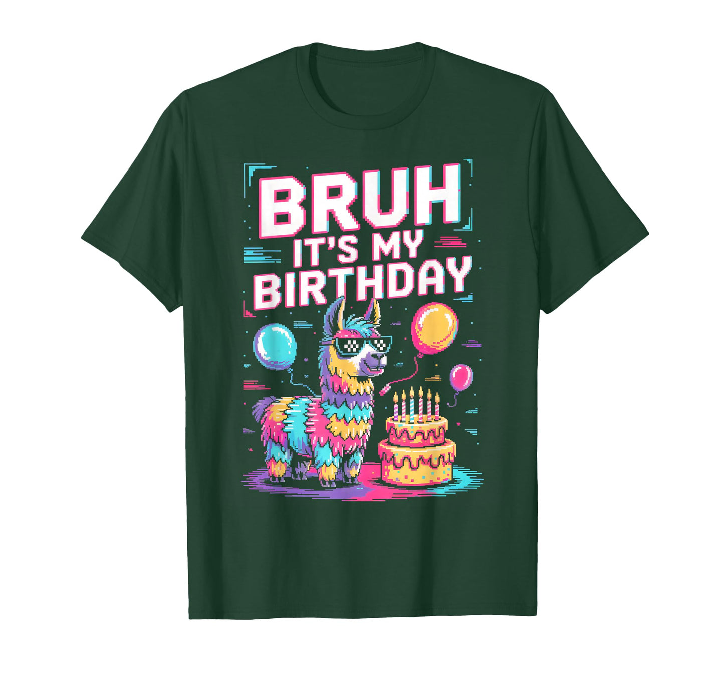 Bruh Its My Birthday Llama Party Family Bday T-Shirt