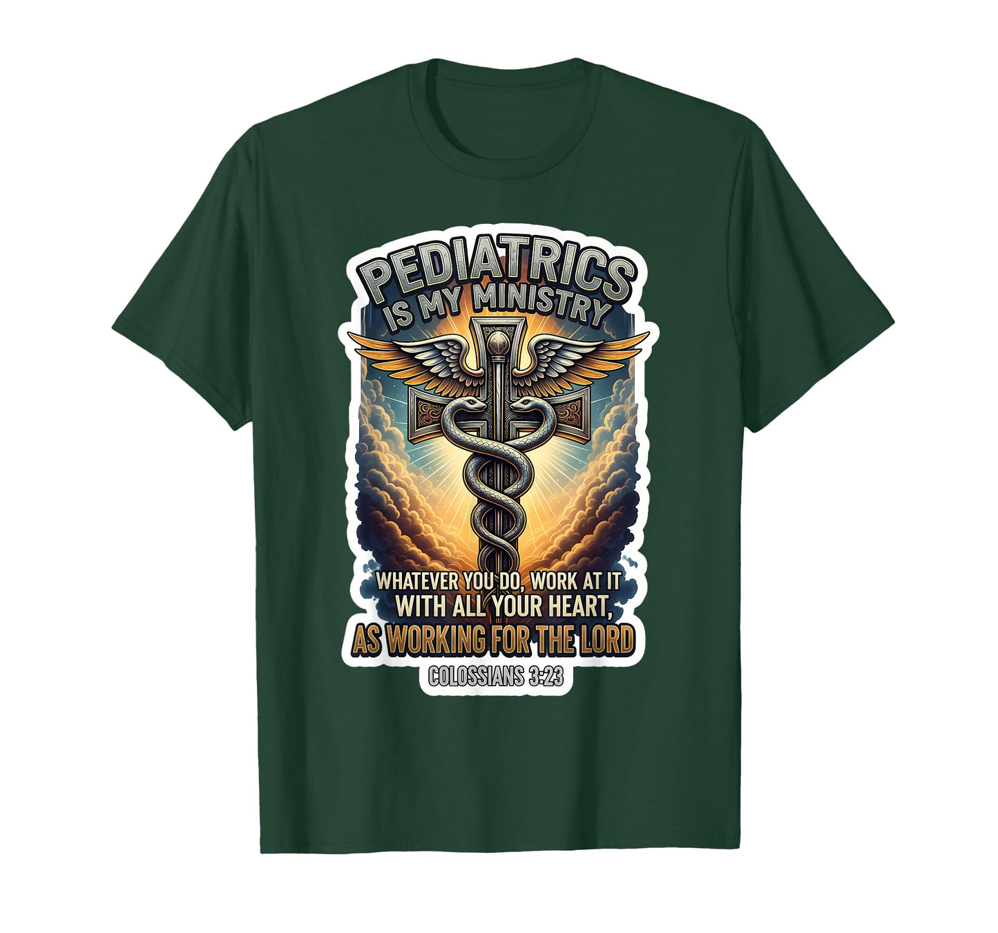 Christian Pediatrician Doctor Pediatrics is My Ministry MD T-Shirt