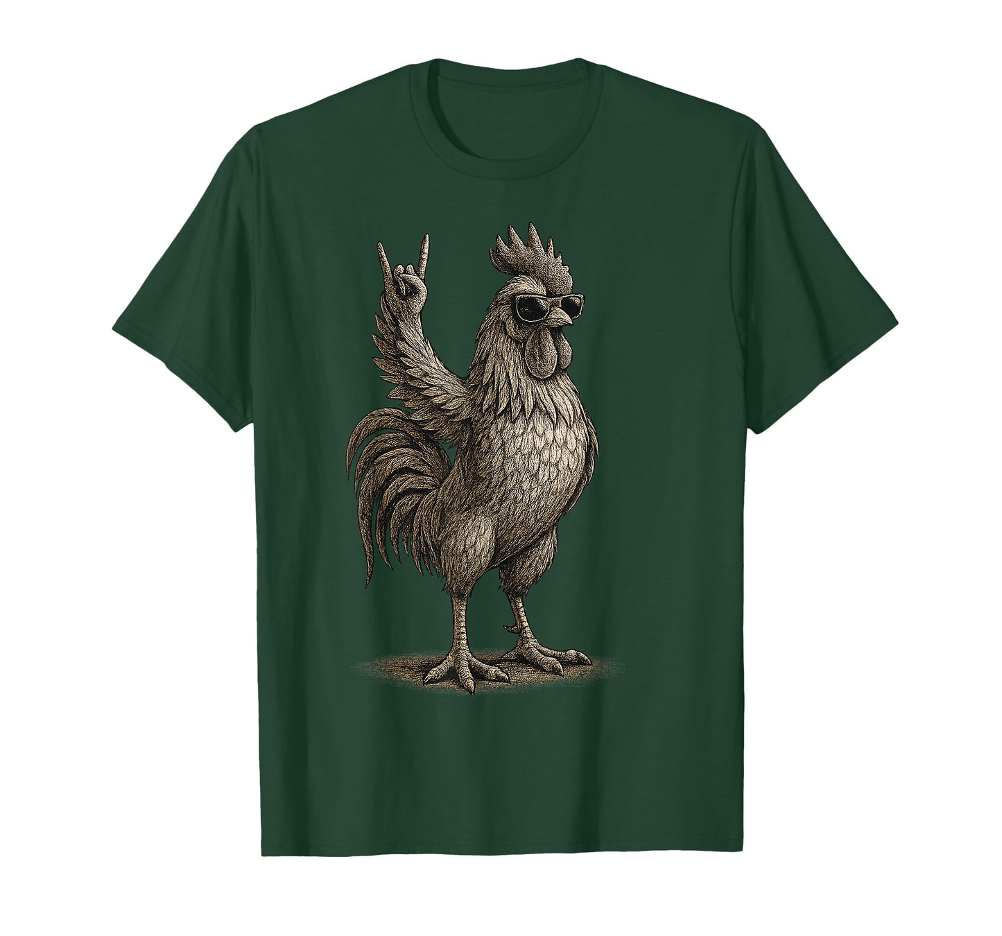 Retro Rooster Rock Music Funny Gifts Men Women Boy Girl Kid T-Shirt
