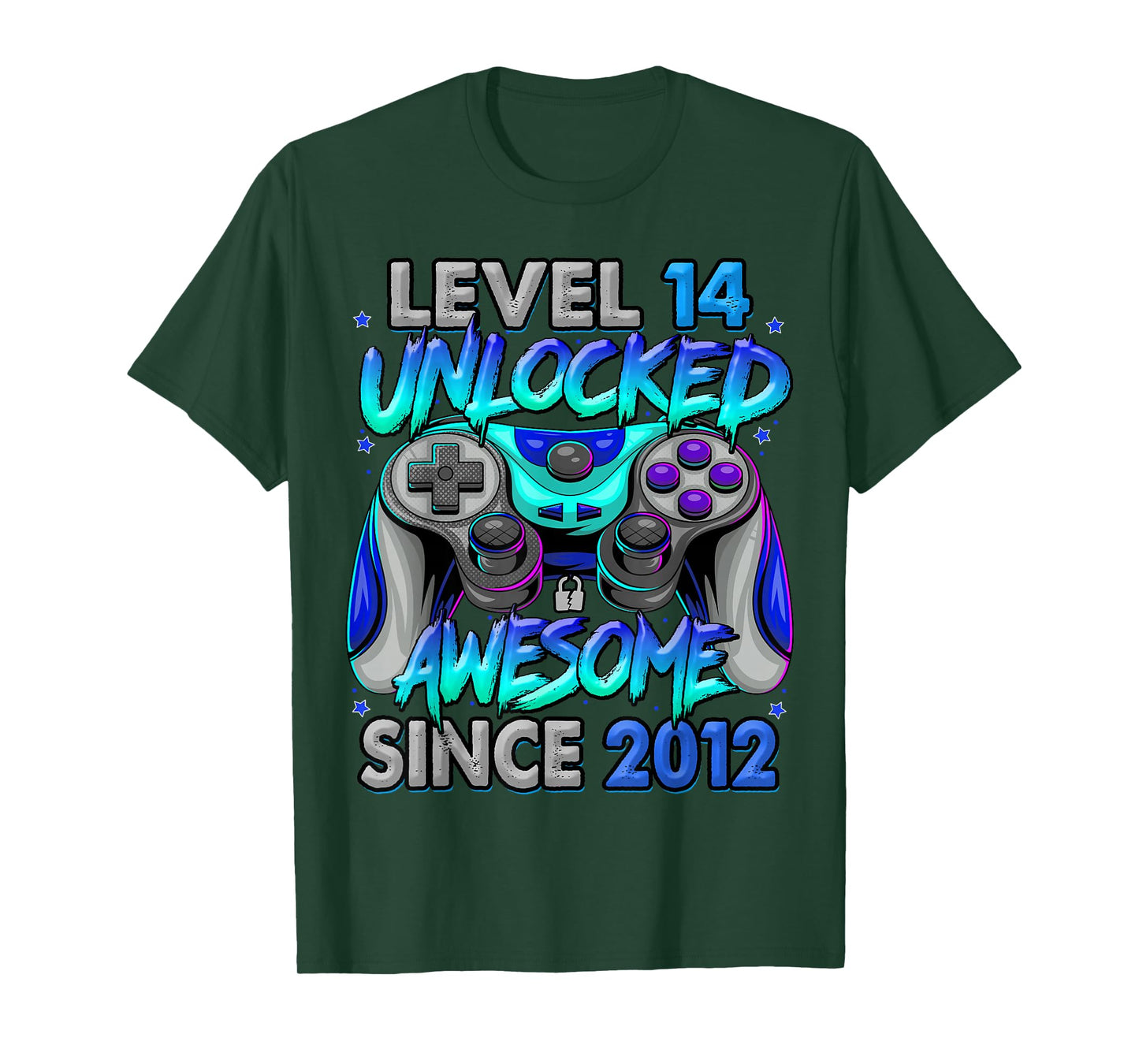 Level 14 Unlocked Awesome Since 2012 14th Birthday Gaming T-Shirt