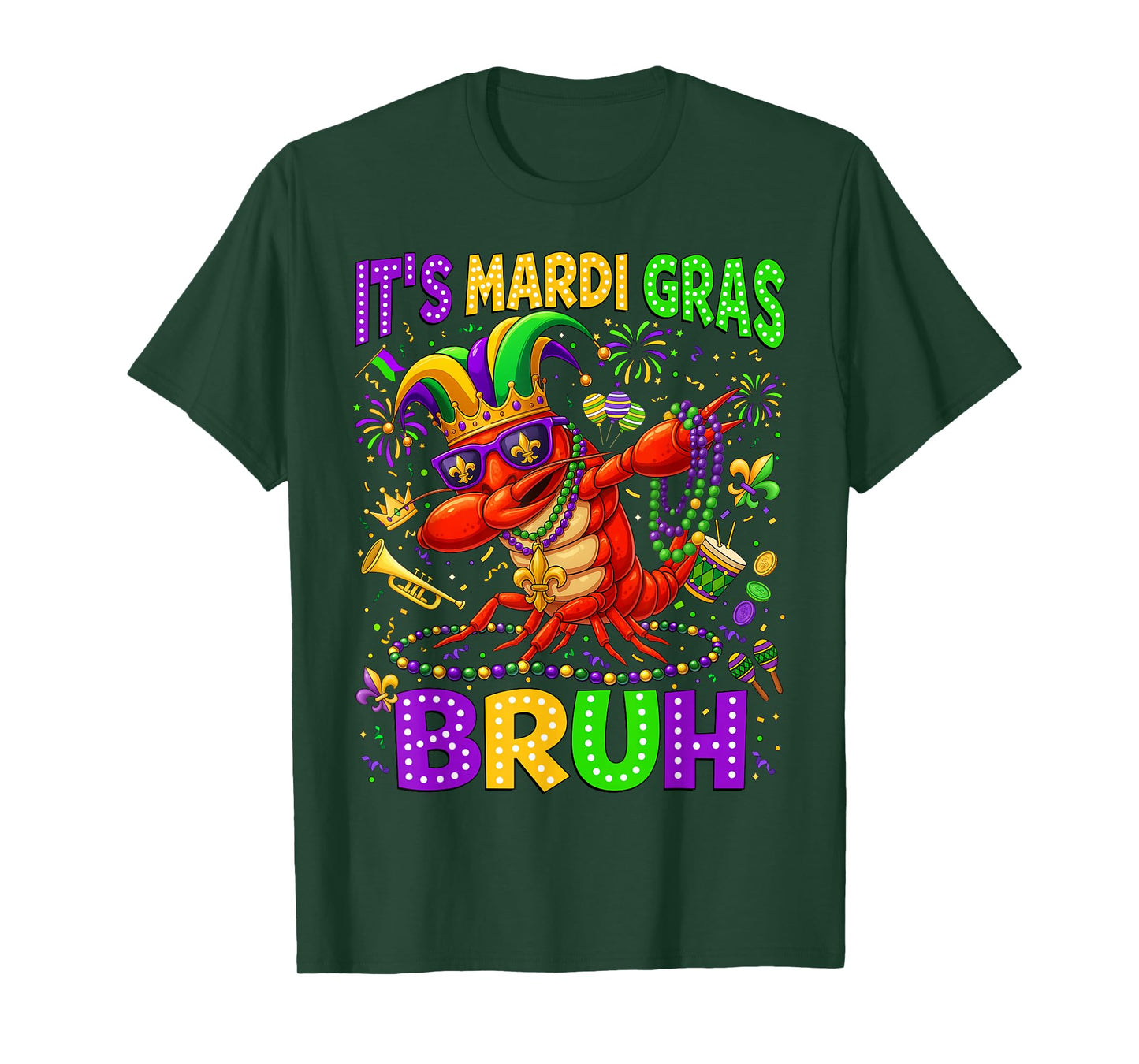 It's Mardi Gras Bruh Dabbing Crawfish Carnival Boy Girl Kid T-Shirt