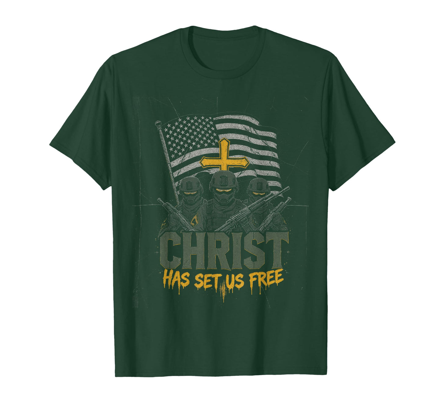 Military Christian Design Soldier Army Prayer Faith Freedom T-Shirt