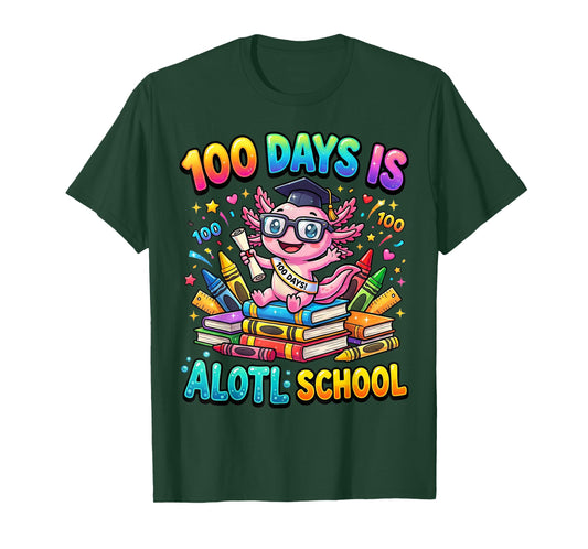 100 Days is Alotl School Shirt Funny Kids 100th Day Meme Tee T-Shirt