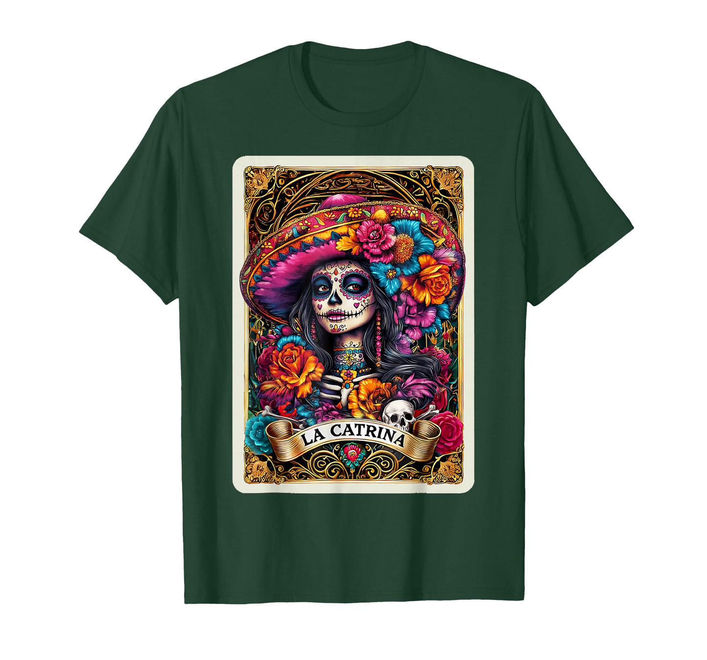 De Los Muertos La Catrina Day of The Dead Sugar Skull Women T-Shirt