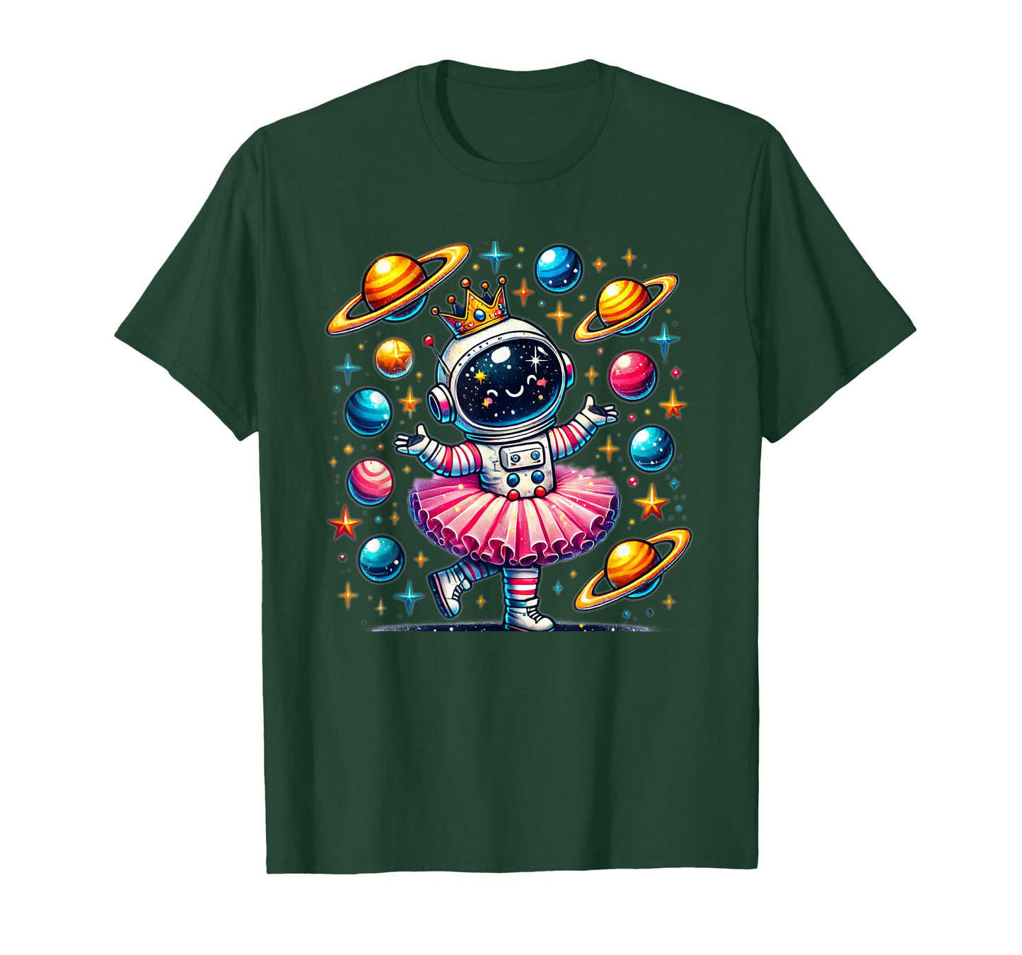 Ballerina Girl Space Astronaut T-Shirt