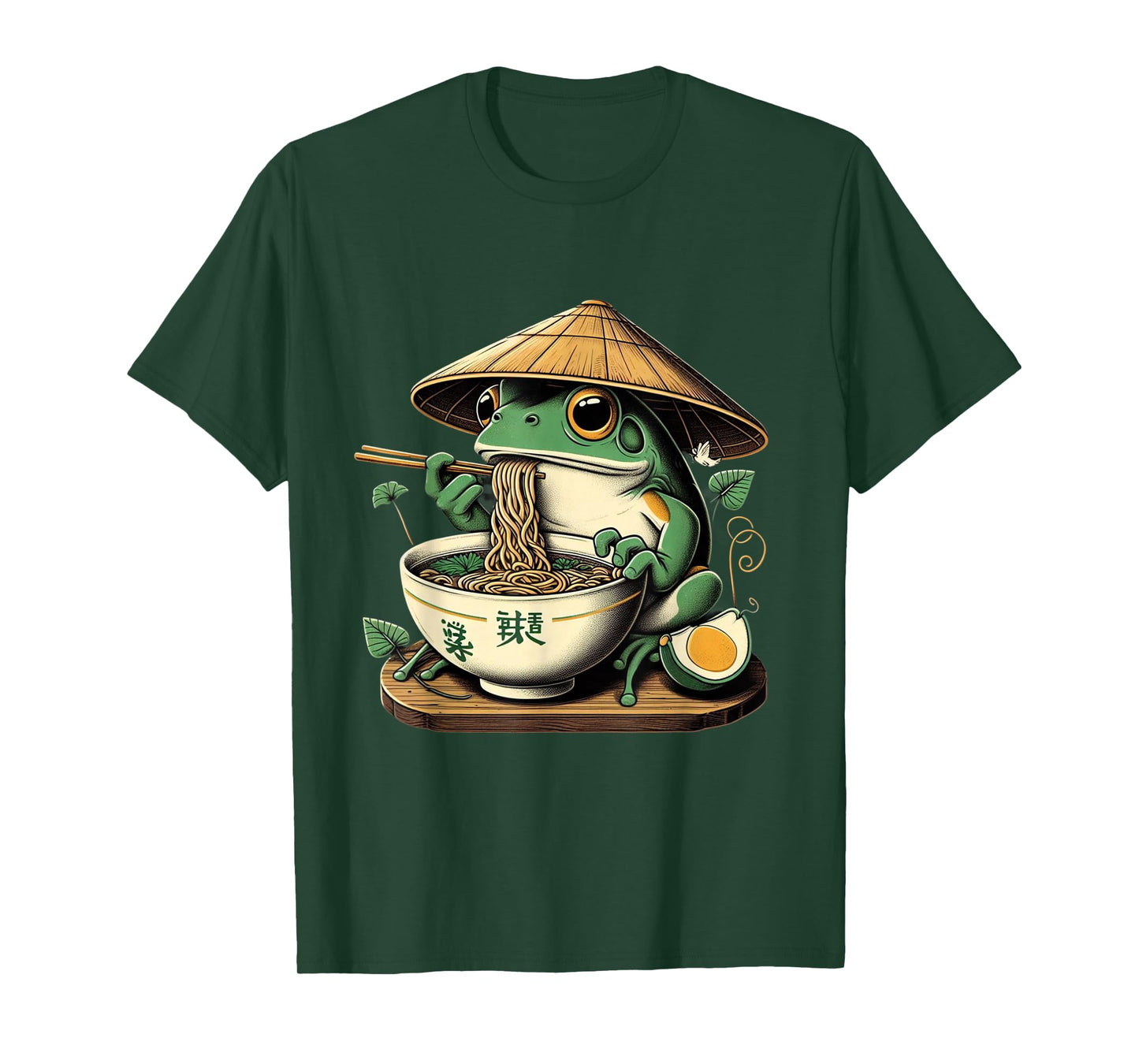 Frog Eating Ramen Kawaii Neko Japanese Noodles Anime Lovers T-Shirt