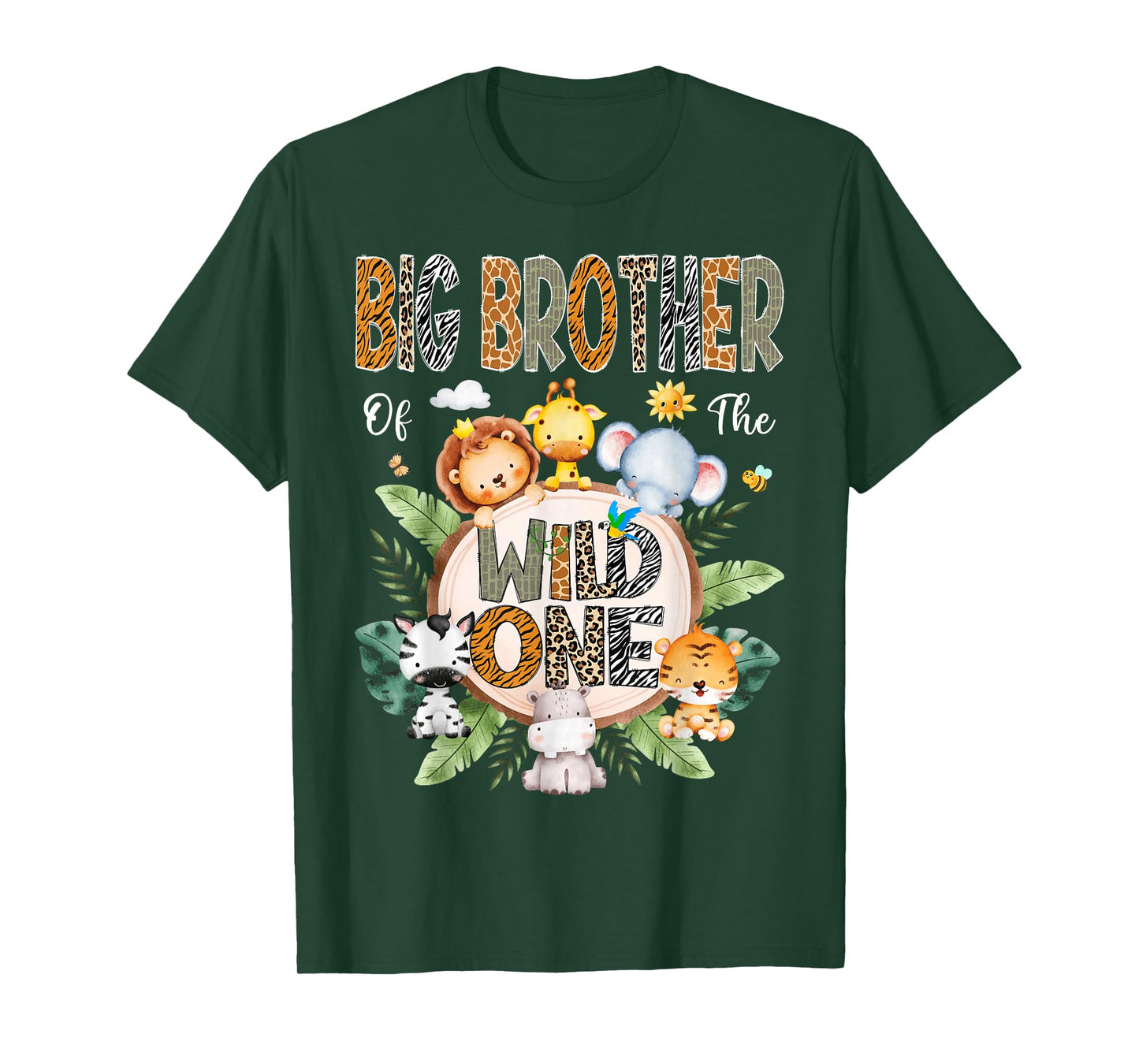 Big Brother Of The Wild One First Birthday Safari Jungle T-Shirt