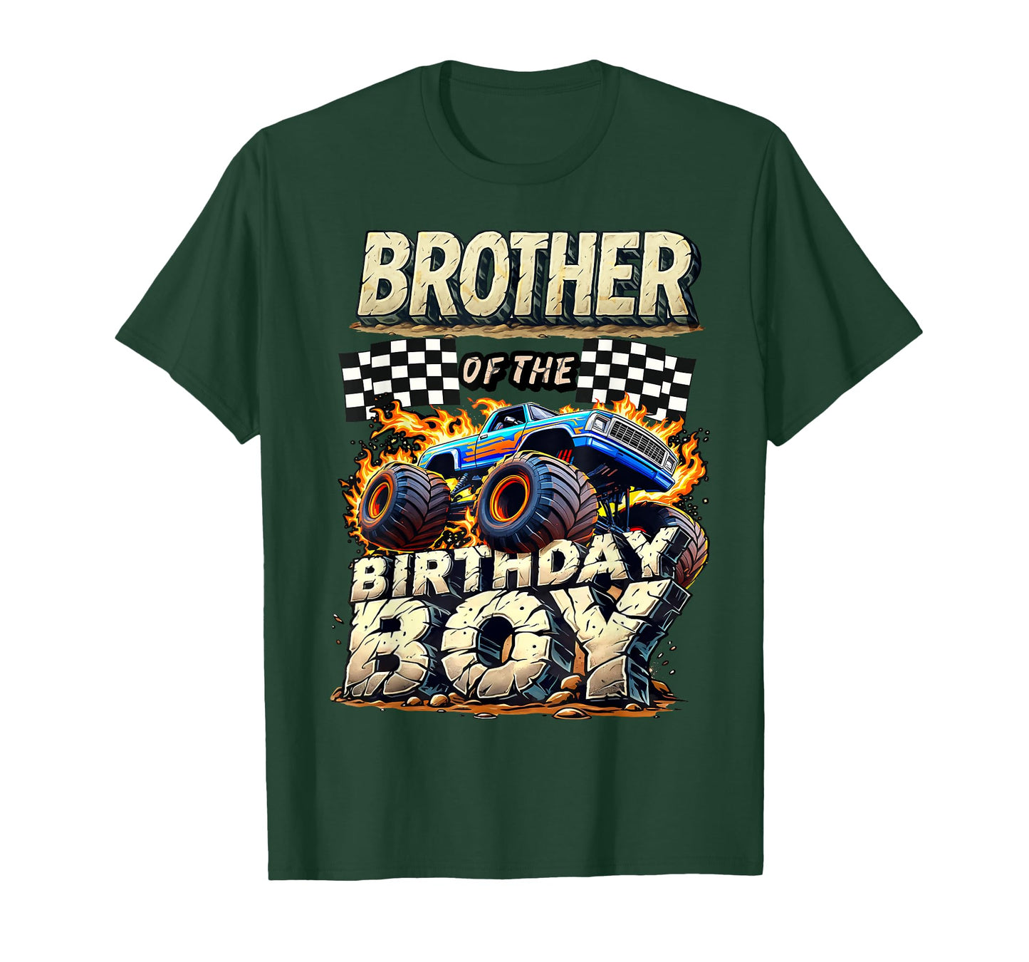 Brother Of The Birthday Boy Monster Truck Family Matching T-Shirt