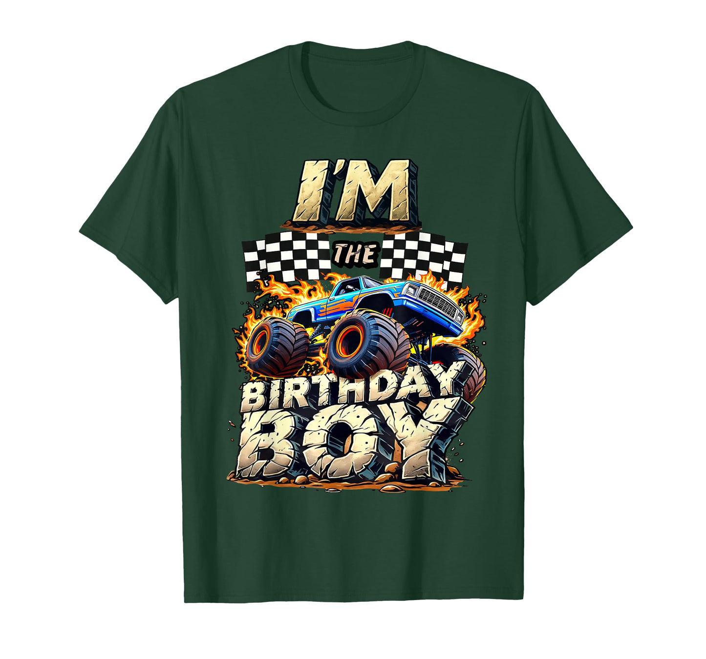 I'm The Birthday Boy Monter Truck Family Matching Party T-Shirt