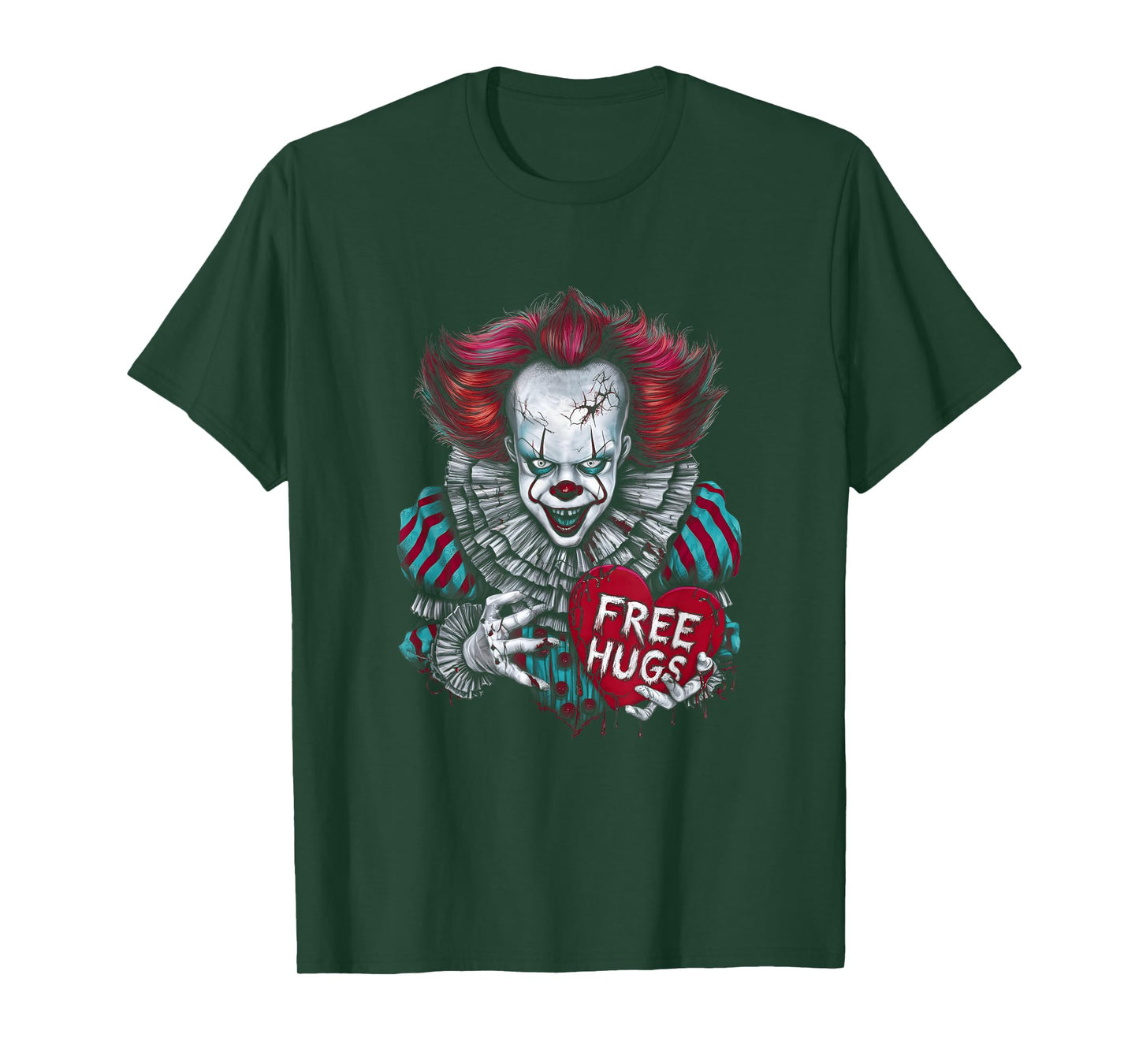 Free a Hugs Scary Clown Valentine Halloween Horror Character T-Shirt