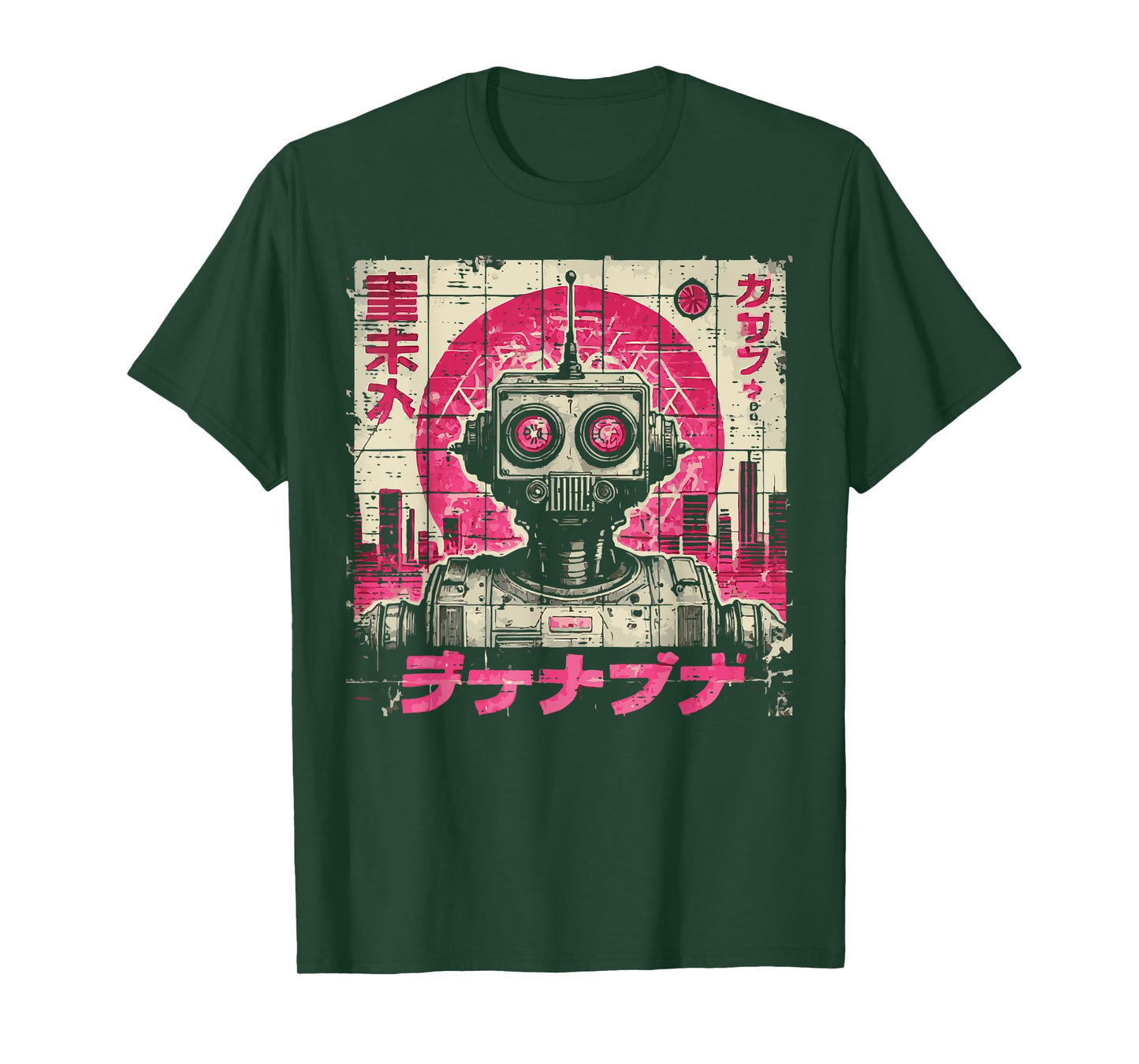 Japanese Pink Robot Vintage Poster Art Girls Kids Women T-Shirt