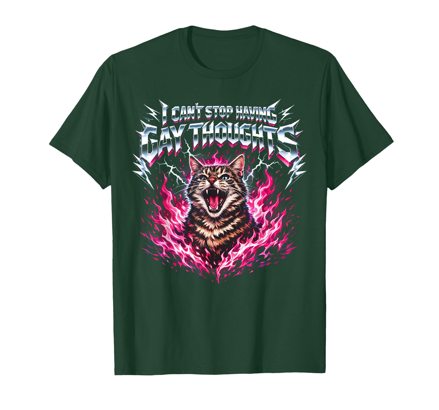 I Can't Stop Having Gay Thoughts Cat Pride Humor Queer T-Shirt