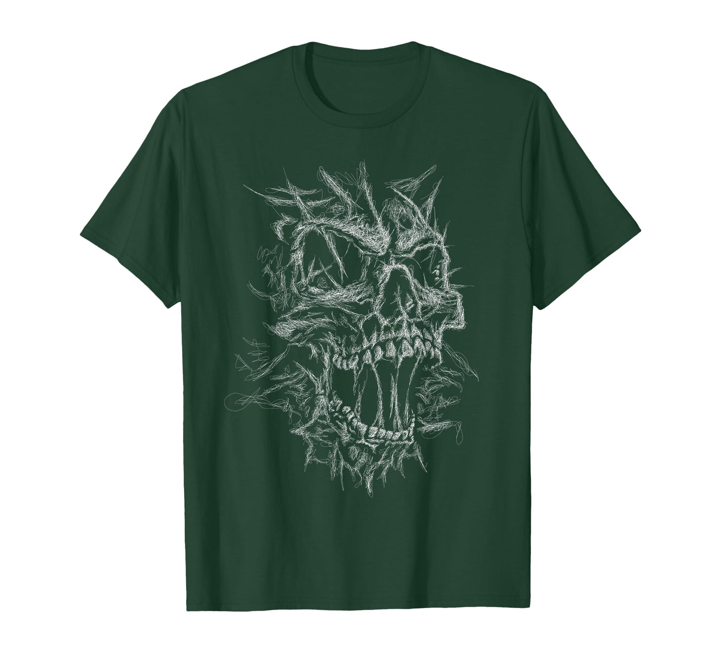 skull face scribble black art head for lover skeleton sketch T-Shirt
