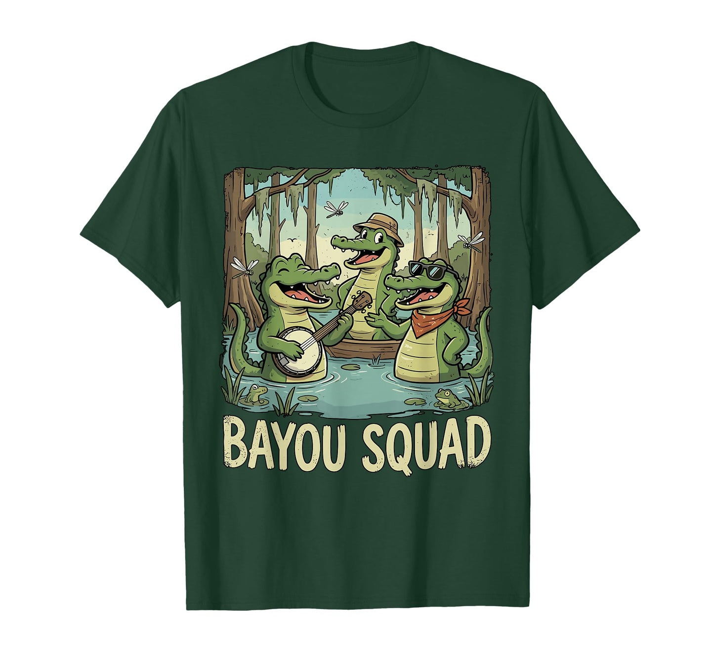 Bayou Squad Louisiana Alligator Retro Wildlife Travel Cajun T-Shirt