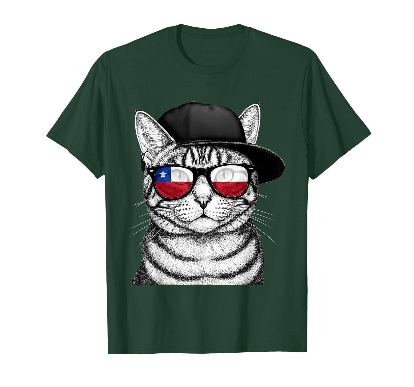 Chile Flag Cat Chilean Pride Chilean Roots Chilean Flag T-Shirt