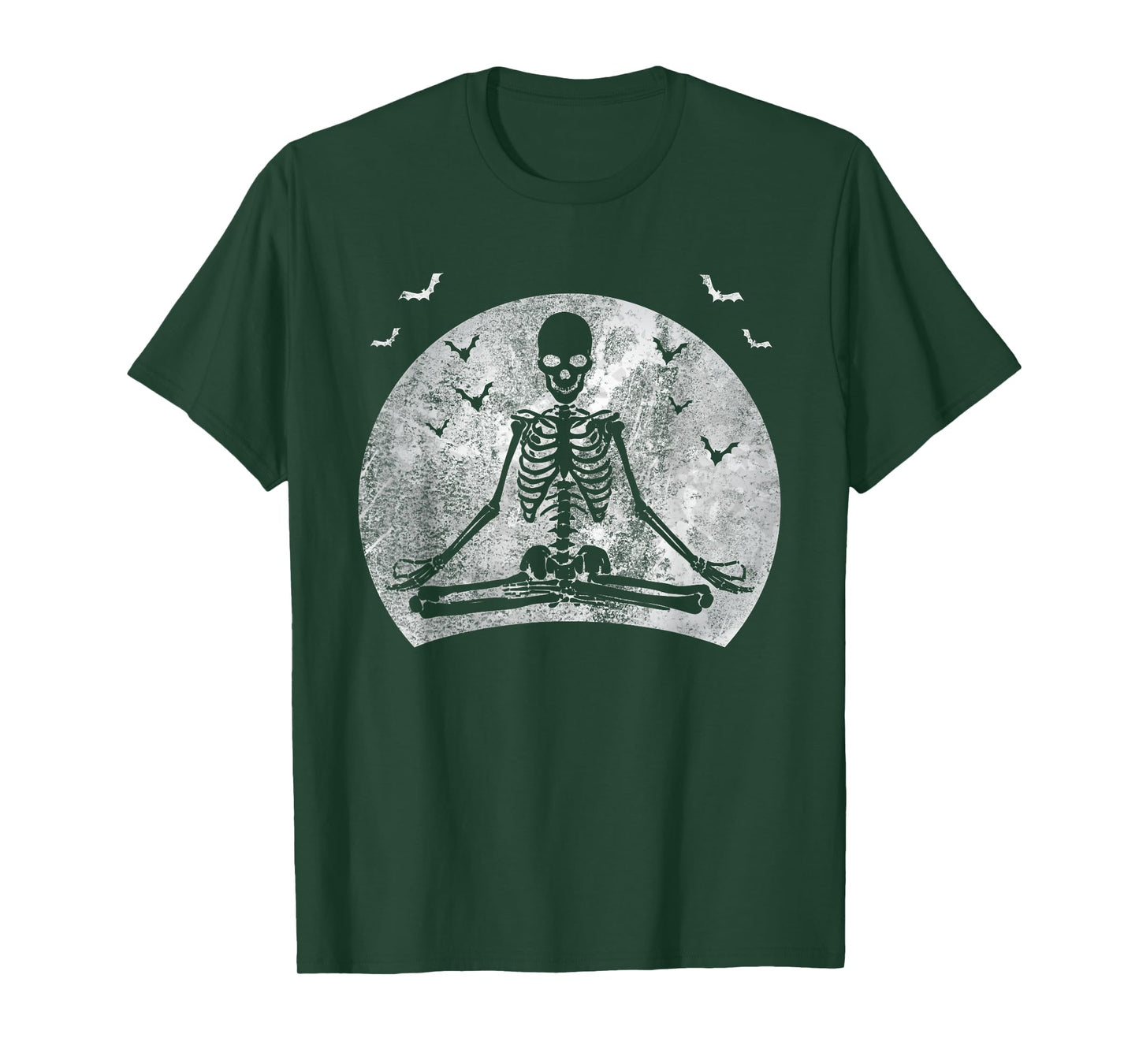 Meditating Skeleton Yoga Lover Halloween Moon Costume T-Shirt
