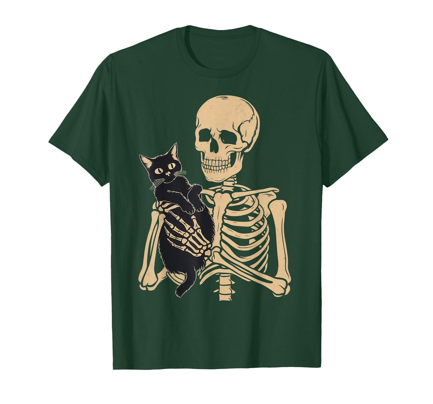 Black Cat Apparel Halloween Graphic Tees Unisex-Adults Cat Mom Cat Dad T-Shirt Black Small