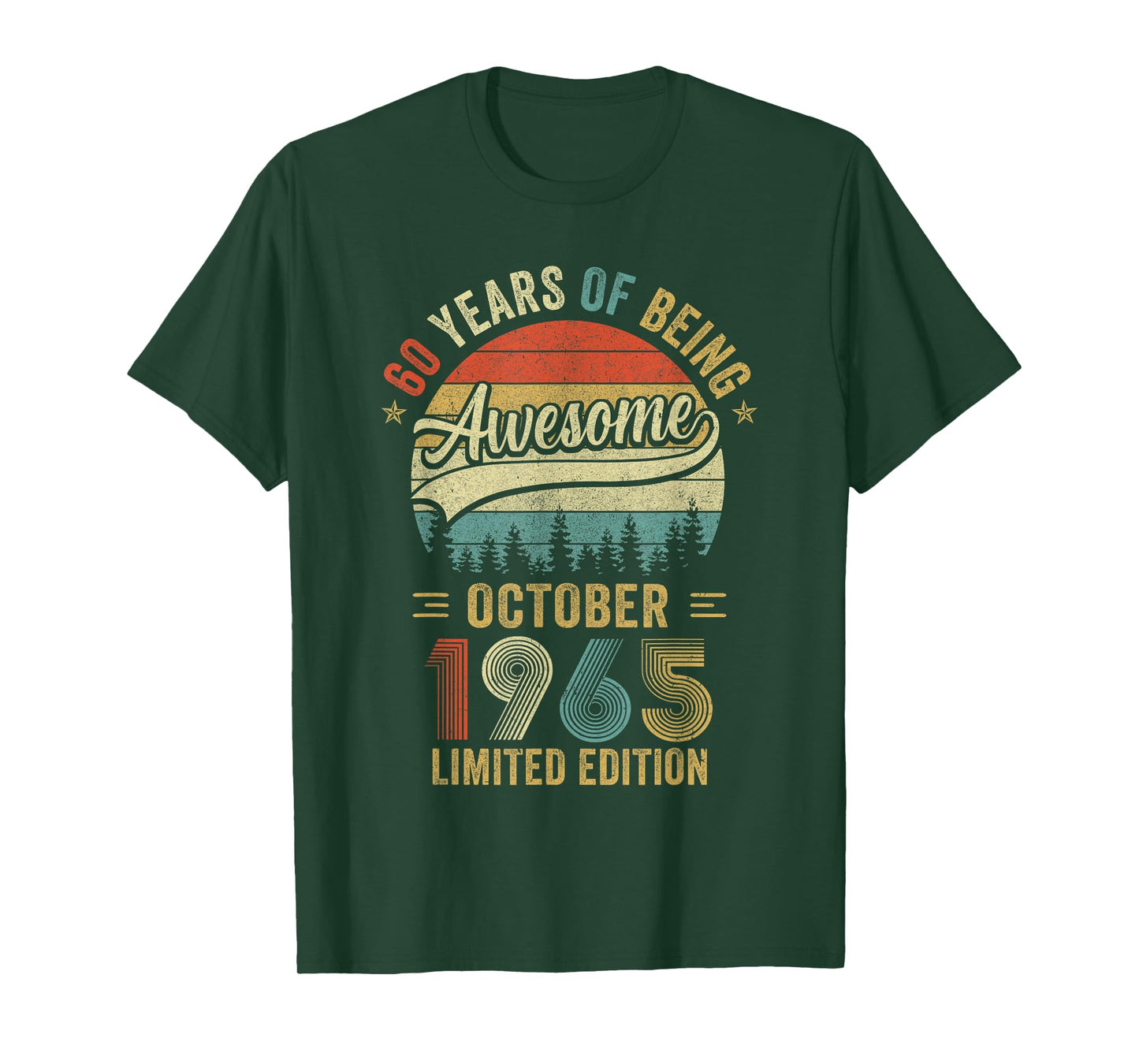Vintage October 1965 Old 60Th Birthday Men Women T-Shirt