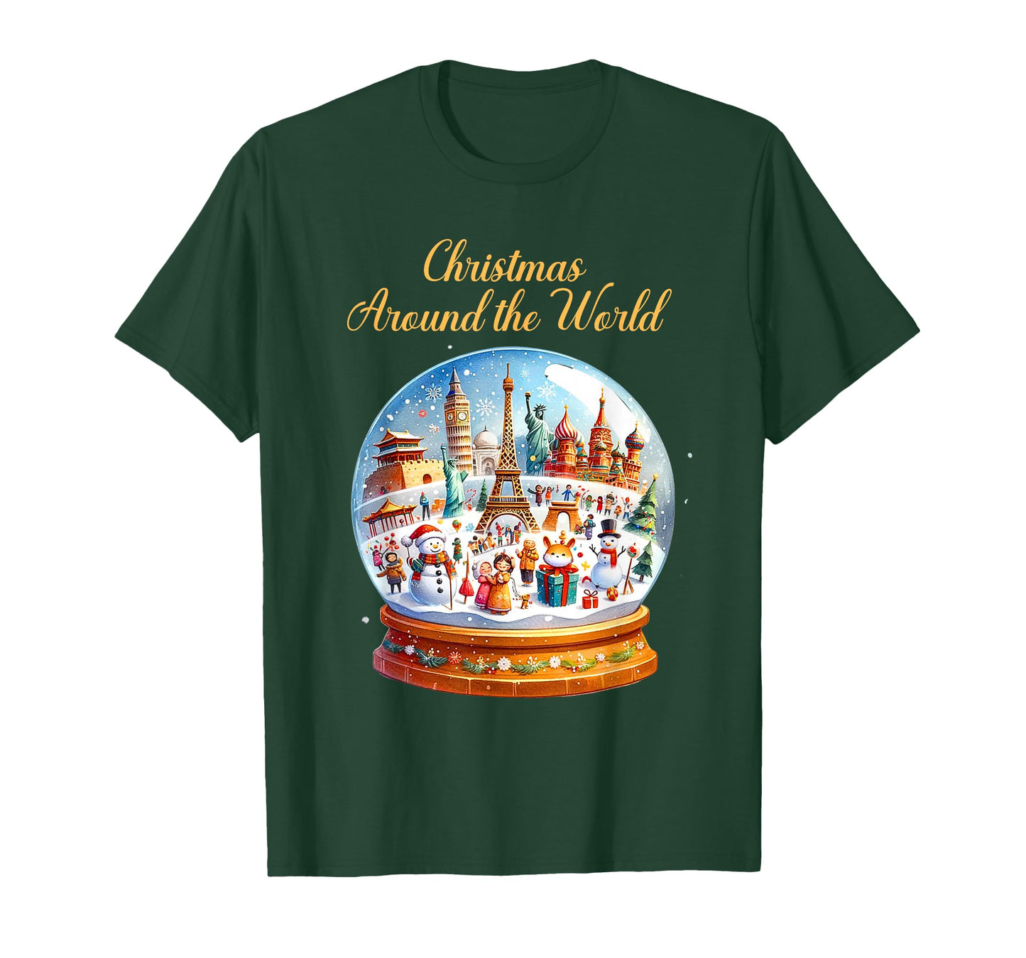 Vintage Christmas Snowballs Christmas Around The World T-Shirt