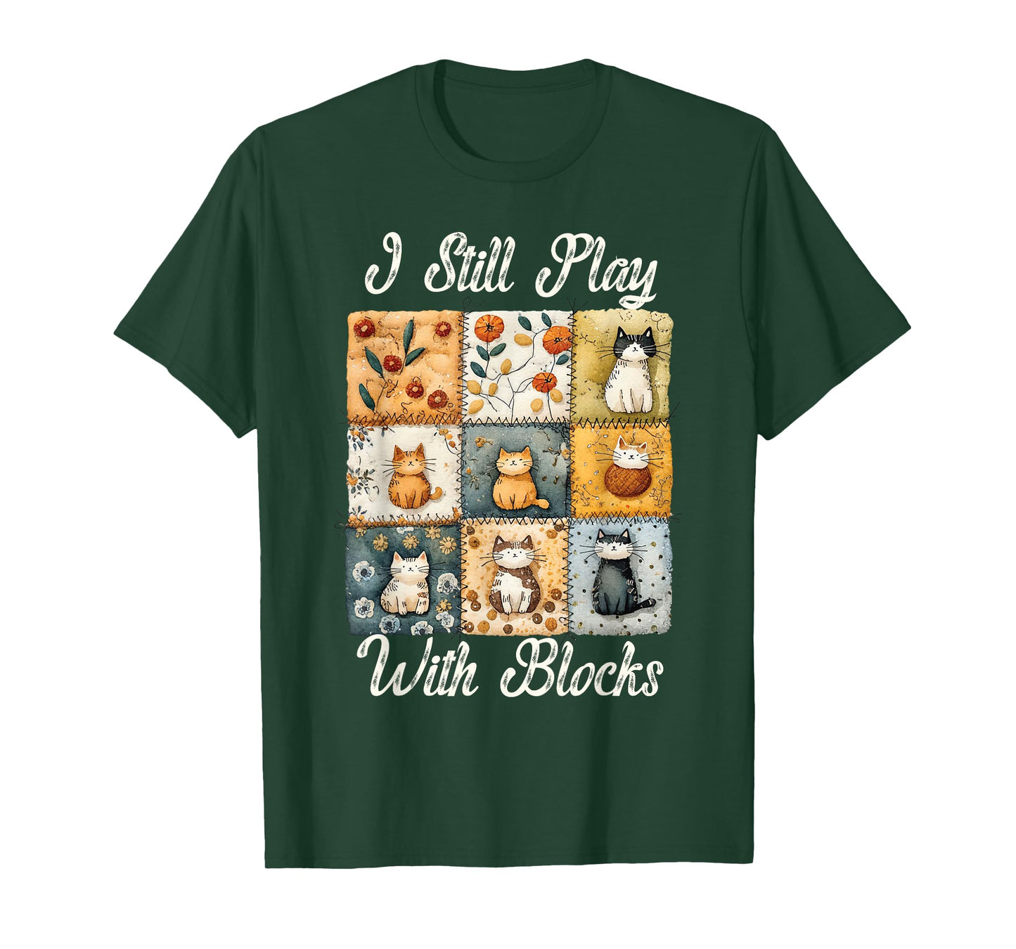 Funny Sewing Quilting Art For Women cat Quilting Lover T-Shirt