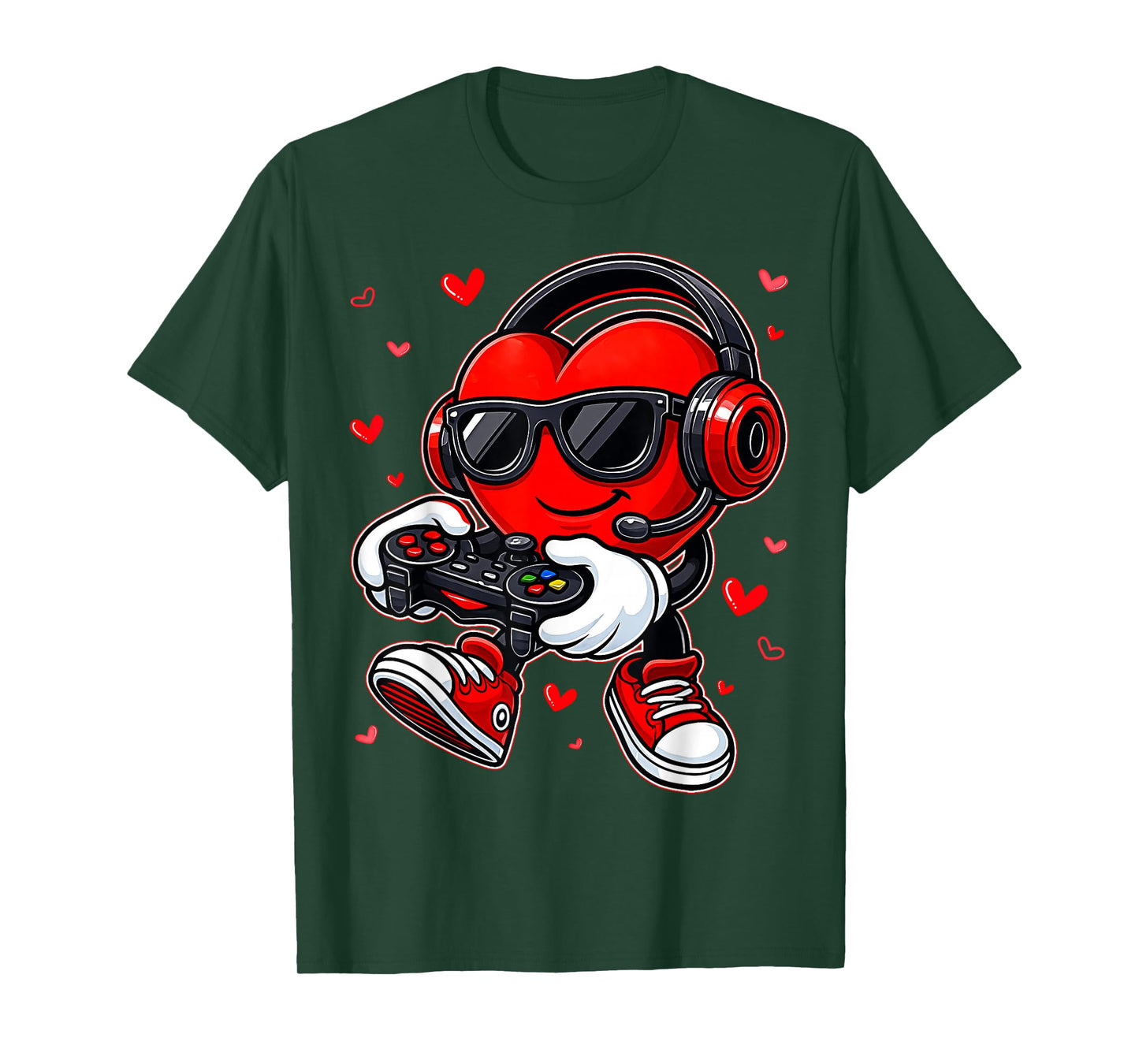 Funny Heart Gamer Gaming Men Valentine Boys Kids T-Shirt